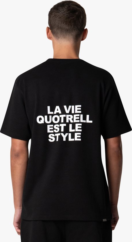 Quotrell - T-SHIRT LA VIE - BLACK/ BLANC - L