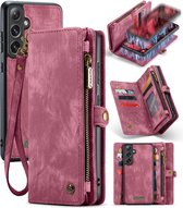 CaseMe 008 2-in-1 Book Case & Back Cover met Portemonnee - Geschikt voor Samsung Galaxy S24 Plus Hoesje - Roze