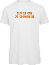EK kleding t-shirt wit M - Dronk je soms dat ik denken ben? - soBAD.| Oranje shirt dames | Oranje shirt heren | Oranje | EK | Voetbal | Nederland