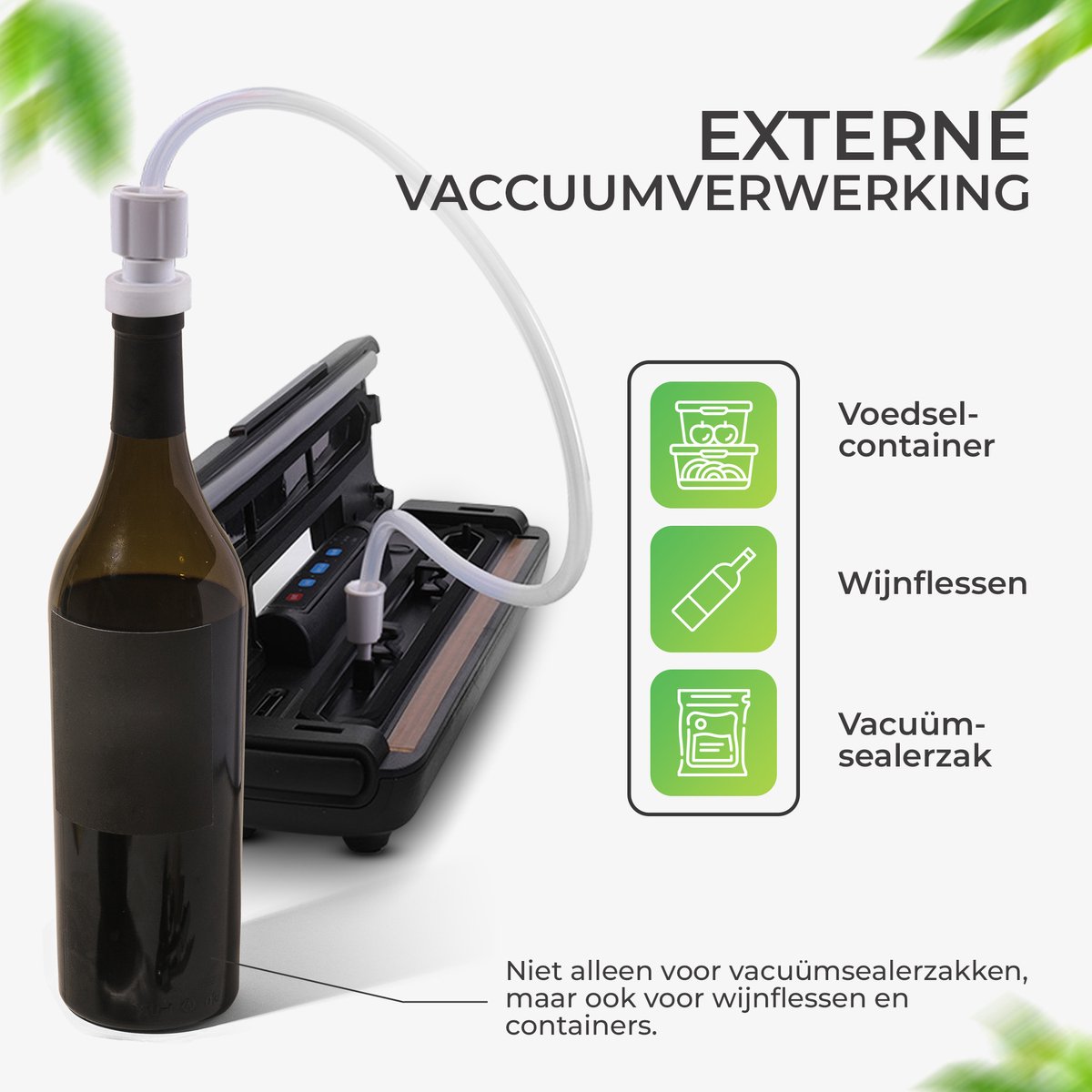 Mason Elektrische Vacuüm Sealer Kit voor Potten met 15 Stks Bottle Cap & 6 Stuks Label Papier & 1 Pc Flesopener, Automatische Sealer met LED Screen