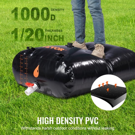 VEVOR Wateropslagzak, 240 L PVC zachtwaterzak, wateropslagcontainer