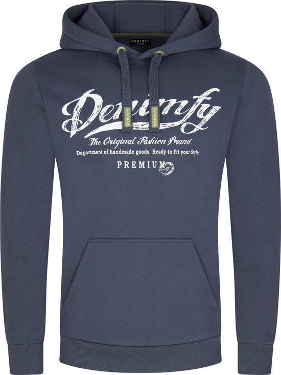DENIMFY Heren hoodie regular fit DFArno met capuchon, sweatshirt met print, beige, groen, blauw, marineblauw, zwart, grijs, maten S, M, L, XL, XXL, 3XL, 4XL, 5XL, L DENIMFY Heren hoodie regular fit DFArno met capuchon, sweatshirt met print, beige, groen, blauw, marineblauw, zwart, grijs, maten S, M, L, XL, XXL, 3XL, 4XL, 5XL, L