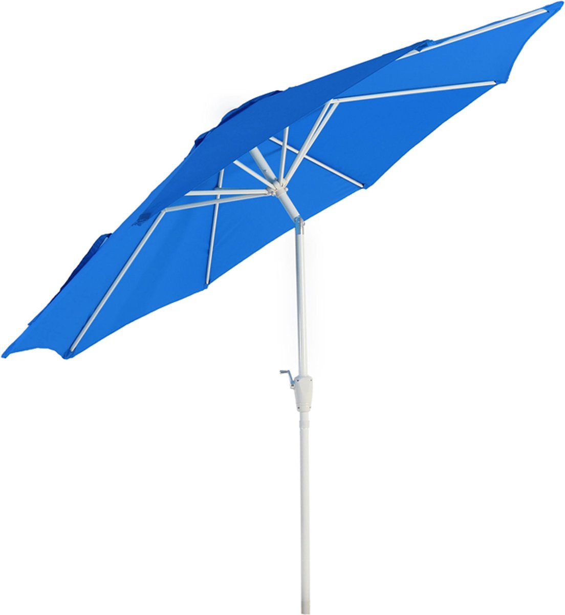 Parasol N18, tuinparasol, Ø 2,7 m kantelbaar polyester/aluminium 5 kg ~ blauw