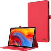 Case2go - Tablet Hoes geschikt voor Lenovo Tab M11 - Cloth Pattern - Book Case - 11 inch - Rood