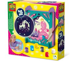 foto van SES - Sprookje schaduw box glow in the dark - Knutsel je eigen shadowbox - 6 kleuren verf en glow in the dark stickers - knutselen meisjes 12 jaar creatief
