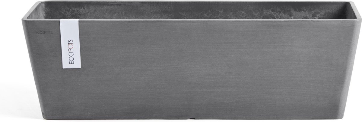 Ecopots Bruges 55 - Grey - 55,5 x 16,5 x H17 cm - Rechthoekige grijze bloempot / plantenbak