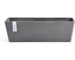 Ecopots Bruges 55 - Grey - 55,5 x 16,5 x H17 cm - Rechthoekige grijze bloempot / plantenbak