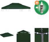 vidaXL Tonnelle de tente de rechange en toile 310 g/m² 3x4 m Tente de fête verte avec nettoyant