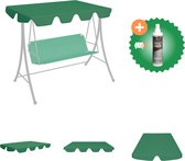 vidaXL Vervangingsluifel voor schommelbank 150/130x70/105 cm groen Partytent Inclusief Reiniger