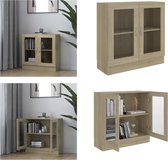 vidaXL Vitrine 82-5x30-5x80 cm Aggloméré Chêne Sonoma coloré - Vitrines - Vitrine - Vitrines