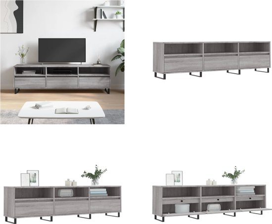 vidaXL Tv meubel 150x30x44,5 cm bewerkt hout zwart   Review