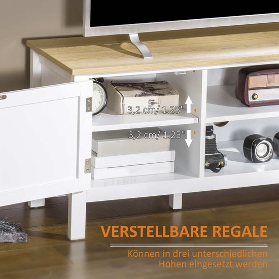 Basic Tv Meubel Madrid, 2 deuren 3 open vakken | Kasten Outlet
