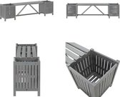 vidaXL Banc de jardin avec 2 jardinières 150 cm Bois d'acacia massif Gris - Banc de jardin - Bancs de jardin - Banc - Canapés