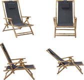 Bol.com vidaXL Relaxstoel verstelbaar bamboe en stof donkergrijs - Relaxstoel - Relaxstoelen - Klapstoel - Klapstoelen aanbieding