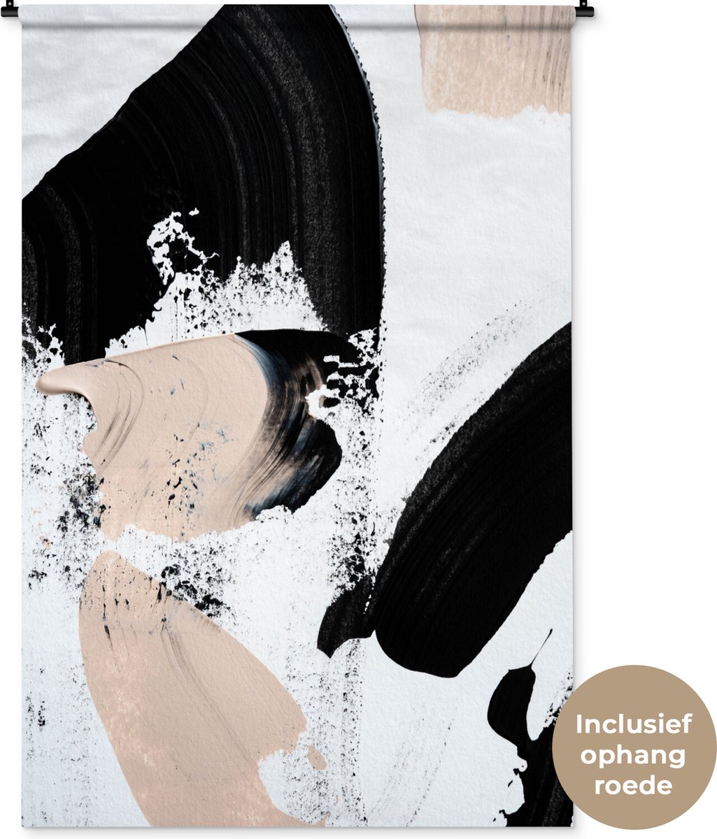 Wandkleed - Wanddoek - Verf - Abstract - Design - 120x180 cm - Wandtapijt