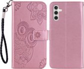 Coverup Uilen Book Case - Geschikt voor Samsung Galaxy A25 Hoesje - Roze