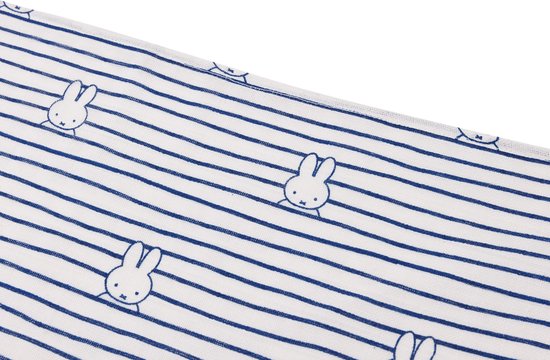 Jollein x Nijntje Hydrofiele Doek Small - 70x70cm - Miffy Stripe - Navy - 3 Stuks van Jollein — afbeelding 3