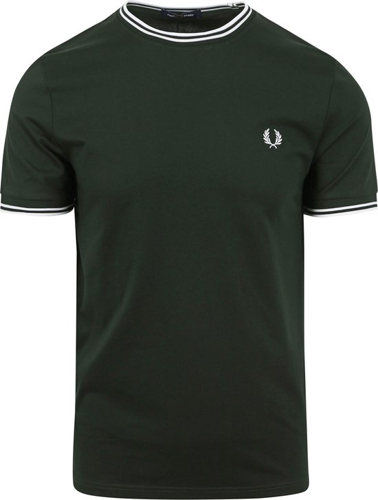 Fred Perry - T-shirt Donkergroen T50 - Heren - Maat L - Modern-fit
