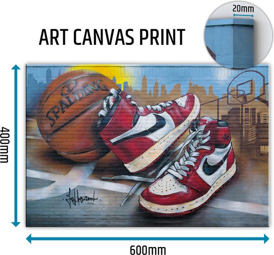 Sneaker canvas basketball graffiti Chicago 60x40 cm