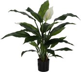 Viv! Home Luxuries Spathiphyllum - kunstplant - groen wit - 73cm Spathiphyllum / Kunststof / Groen