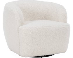 sweeek - Ronde draaifauteuil in boucléstof, laya, b 79,5 x d 77,5 x h 67cm