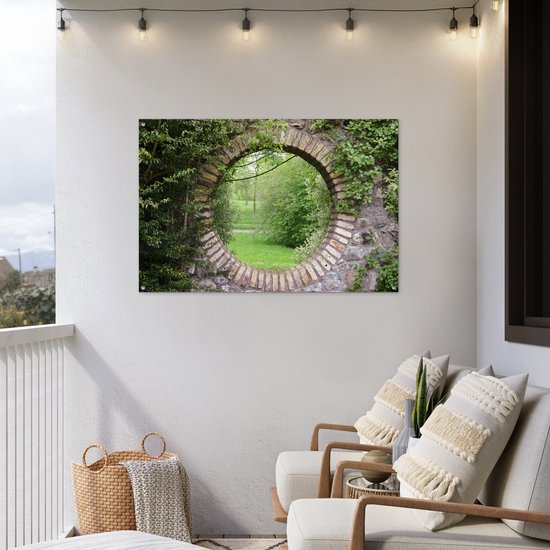 Affiche de jardin - Parc - Nature - Vert - Transparent - 120x80 cm - Jardin - Décoration de jardin- Toile jardin