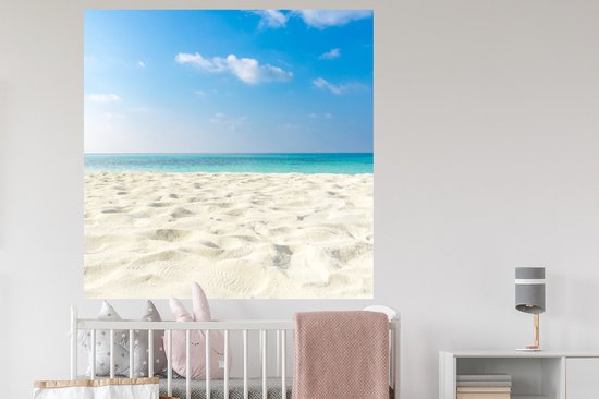 Muurstickers - Sticker Folie - Strand - Licht - Zon - 120x120 cm - Plakfolie - Muurstickers Kinderkamer - Zelfklevend Behang XXL - Zelfklevend behangpapier - Stickerfolie
