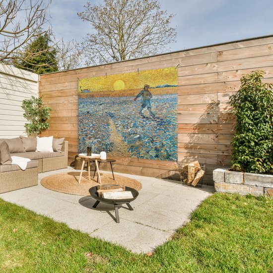 Affiche de jardin Vincent van Gogh 2 - Le semeur - Peinture de Vincent van Gogh affiche de jardin toile en vrac 160x120 cm - Toile de jardin / Toile d'extérieur / Peintures d'extérieur (décoration de jardin) XXL / Groot format!