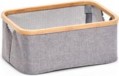 Zeller - Storage Basket, canvas/bamboo, grey