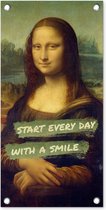 Tuinposter Mona Lisa - Quote - Da Vinci - 30x60 cm - Tuindoek - Buitenposter