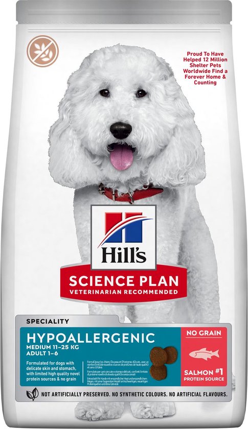 Hill's Science Plan Adult Hypoallergenic Medium met zalm 2,5kg