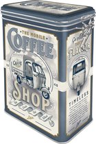 Retro koffiepot, 1,3 l, cadeau-idee voor Italiaanse fans, blik met aromadeksel, vintage design