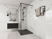 Shower & Design Opzet- of inbouwdouchebak in hars – Zwart – 120 x 90 cm – LYROSA L 120 cm x H 3 cm x D 90 cm