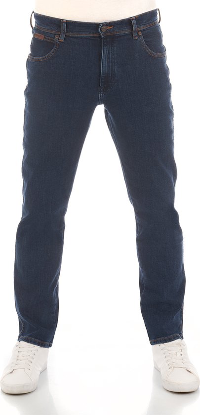 Wrangler Heren Jeans Broeken Texas Slim Stretch slim Fit Blauw 31W / 32L Volwassenen Denim Jeansbroek