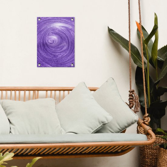 Tuinposter 30x40 cm - Tuindecoratie Paars - Abstract - Design - Poster voor in de tuin - Buiten decoratie - Schutting tuinschilderij - Tuindoek muurdecoratie - Wanddecoratie balkondoek