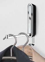 vouwhaak Premium Sigma, opvouwbare wandhaak voor boren, met antislipbescherming, modern design, kunststof behuizing en stevige metalen haak, 2,5 x 18 x 2,5 cm, zwart