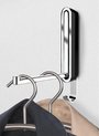 vouwhaak Premium Sigma, opvouwbare wandhaak voor boren, met antislipbescherming, modern design, kunststof behuizing en stevige metalen haak, 2,5 x 18 x 2,5 cm, zwart