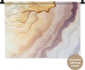 Wandkleed - Wanddoek - Marmer - Textuur - Zandsteen - Goud - Marmerlook - 60x45 cm - Wandtapijt