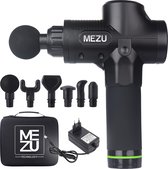 MEZU Massage Gun - 6 Opzetstukken - 30 standen - Spiermassage - Sport en Ontspanning - Massage apparaat - Massage pistool - Professioneel - Draadloos - Zwart