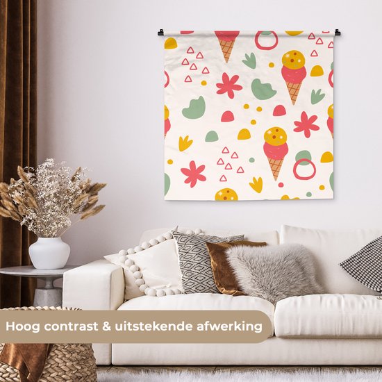 Tapisserie murale - Toile murale - Glace - Design - Été - 90x90 cm - Tapisserie