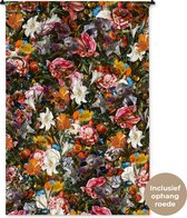 Wandkleed - Bloemen - Regenboog - Kunst - Oude meesters - Tapestry - Wandtapijt - Katoen - Woondecoratie - 120x180 cm - Slaapkamer - Wanddoek - Muurkleed - Muurdecoratie - Wandkleden