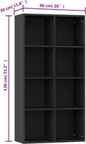 vidaXL-Boekenkast/dressoir-66x30x130-cm-bewerkt-hout-zwart