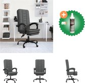 vidaXL Kantoorstoel verstelbaar stof donkergrijs - Bureaustoel - Inclusief Reiniger