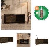 vidaXL Tv-meubel 90x35x40 cm spaanplaat gerookt eikenkleurig - Kast - Inclusief Houtreiniger en verfrisser