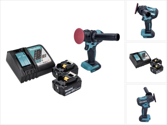 Polisseuse sans fil Makita DPV 300 RM 18 V 50/80 mm sans balais + 2x batterie 4,0 Ah + chargeur