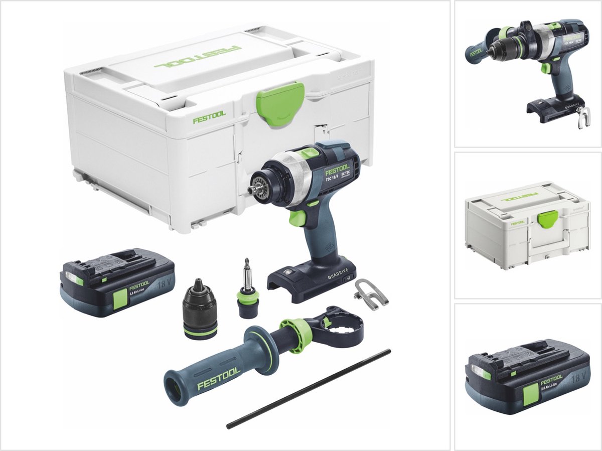Festool TDC 18/4 I-Basic accuschroefboormachine 18 V 75 Nm borstelloos + 1x accu 3.0 Ah + systainer - zonder oplader