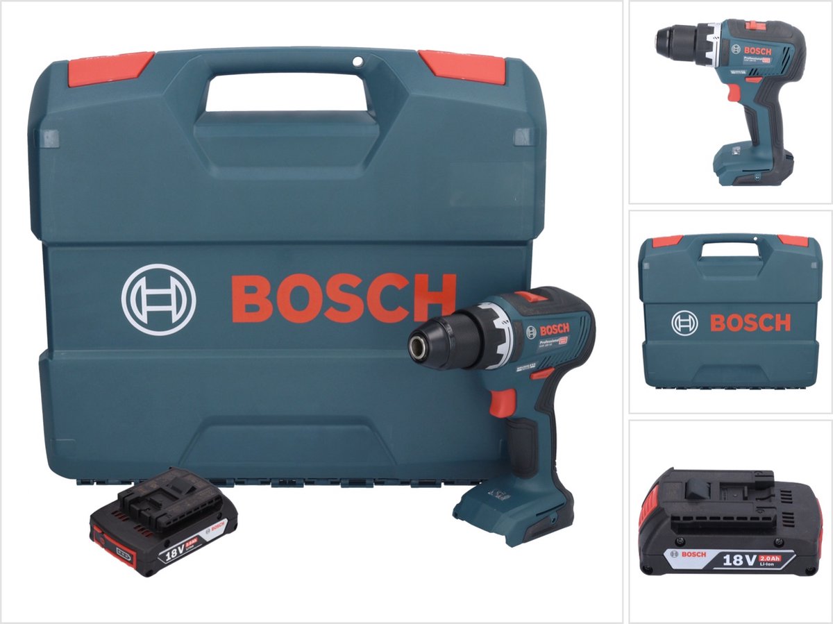 Bosch Professional Bosch GSR 18V-55 Professionele accuboormachine 18 V 55 Nm borstelloos + 1x accu 2.0 Ah + L-koffer zonder oplader