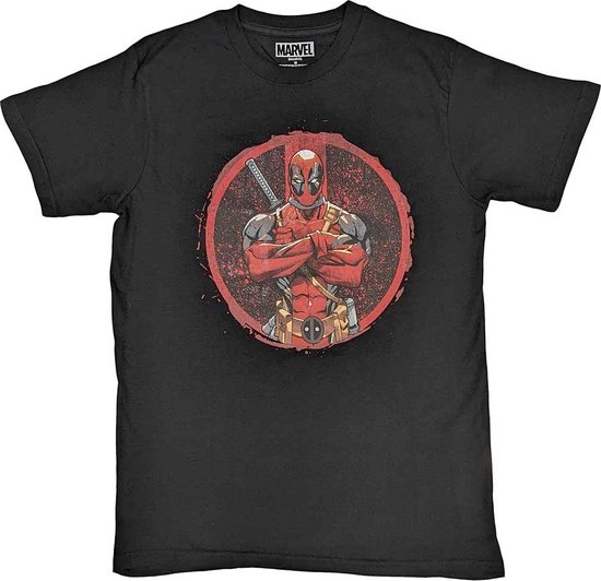 Marvel Deadpool - Arms Crossed Heren T-shirt - M - Zwart