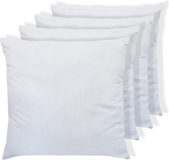 DREAMEA Set van 4 zachte hoofdkussens 60 x 60 cm - 400 gr - Wit - TORIVIA L 60 cm x H 15 cm x D 60 cm