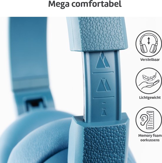 POGS - The Turtle - Draadloze over-ear koptelefoon met Noise Cancelling - Bluetooth - Veilige volumebegrenzing - Duurzaam - Gratis app voor extra functies - rBlauw